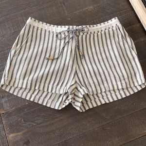 BDG Cream and Black Pinstripe Shorts